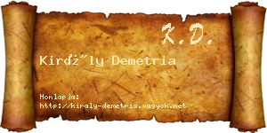 Király Demetria névjegykártya